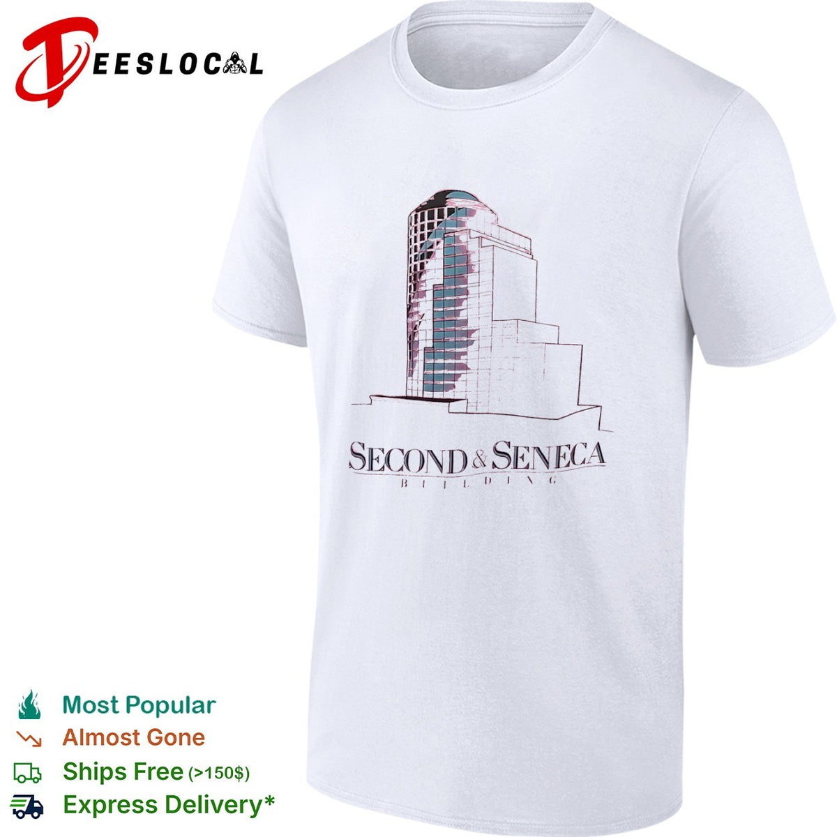 Second and Seneca Building architectural Seattle landmark shirt
