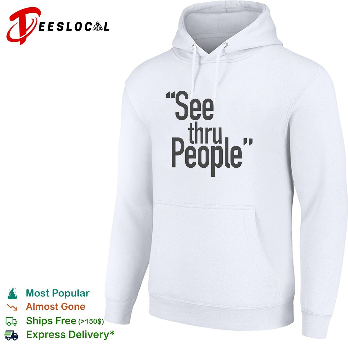See thru people bold large sans-serif typography minimalist statement shirt