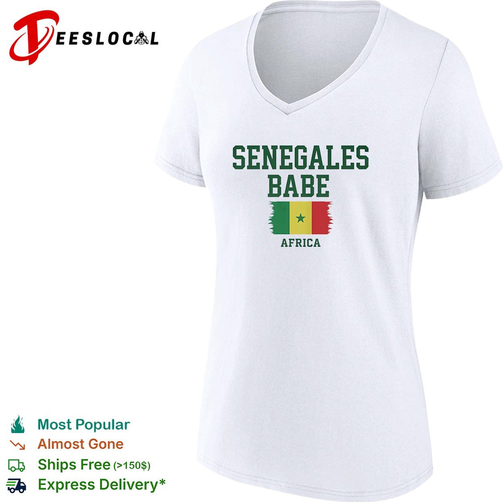 Senegalese babe Africa Senegal flag heritage pride shirt
