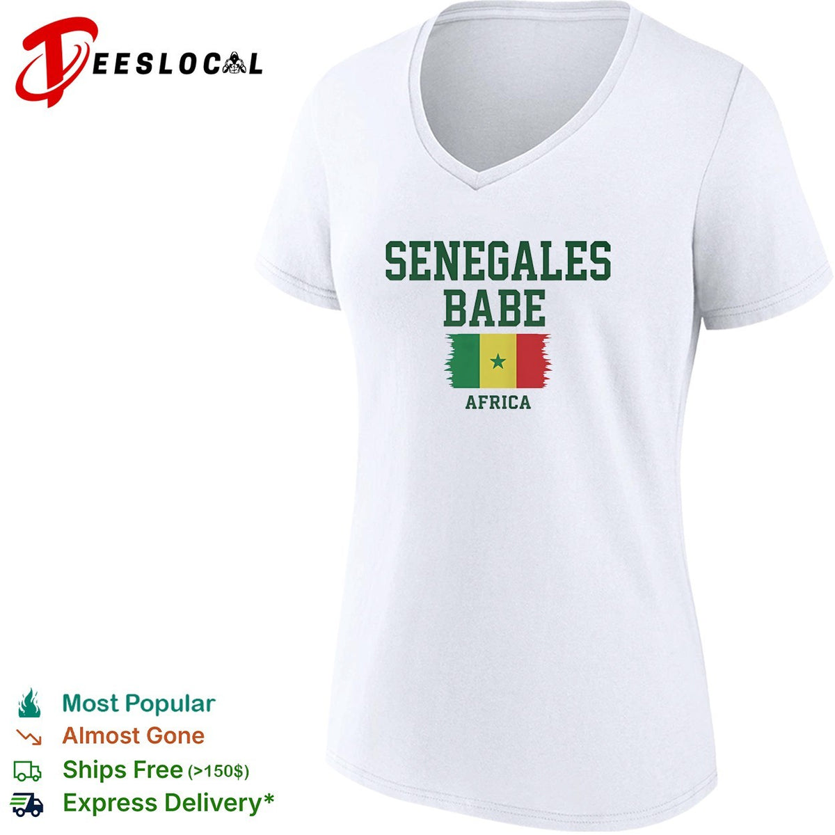 Senegalese babe Africa Senegal flag heritage pride shirt