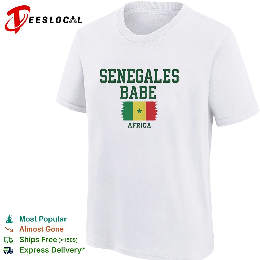 Senegalese babe Africa Senegal flag heritage pride shirt