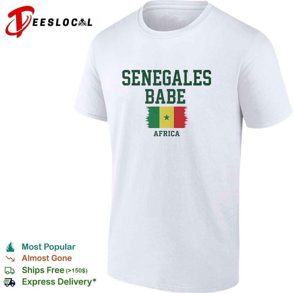 Senegalese babe Africa Senegal flag heritage pride shirt