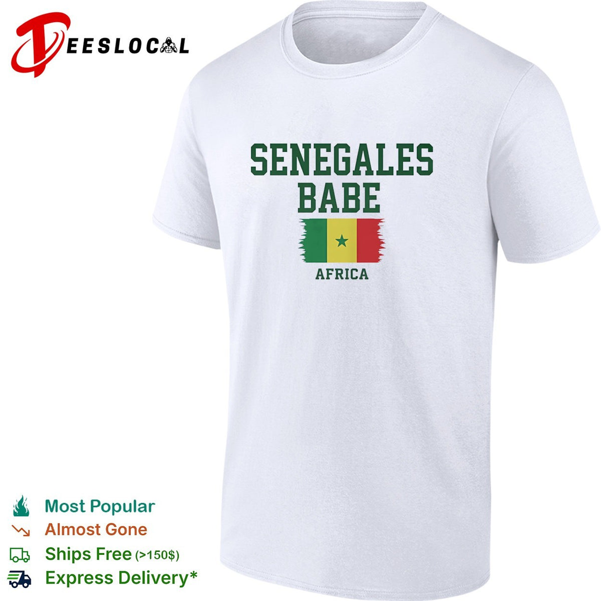 Senegalese babe Africa Senegal flag heritage pride shirt