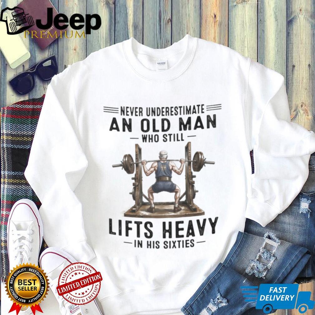 Senior Bodybuilder Heavy Squat Strength Training Shirt