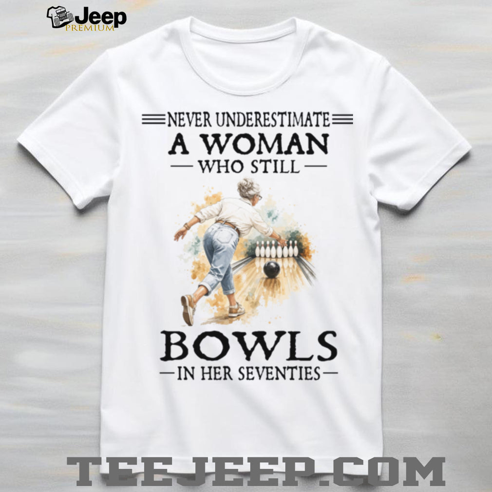 Senior Woman Bowls In Her Seventies Retro Bowler Gift Shirt
