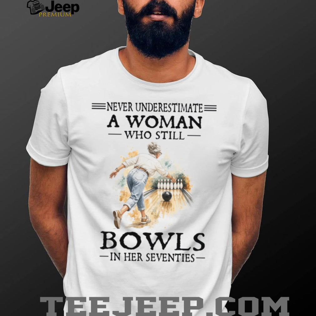 Senior Woman Bowls In Her Seventies Retro Bowler Gift Shirt