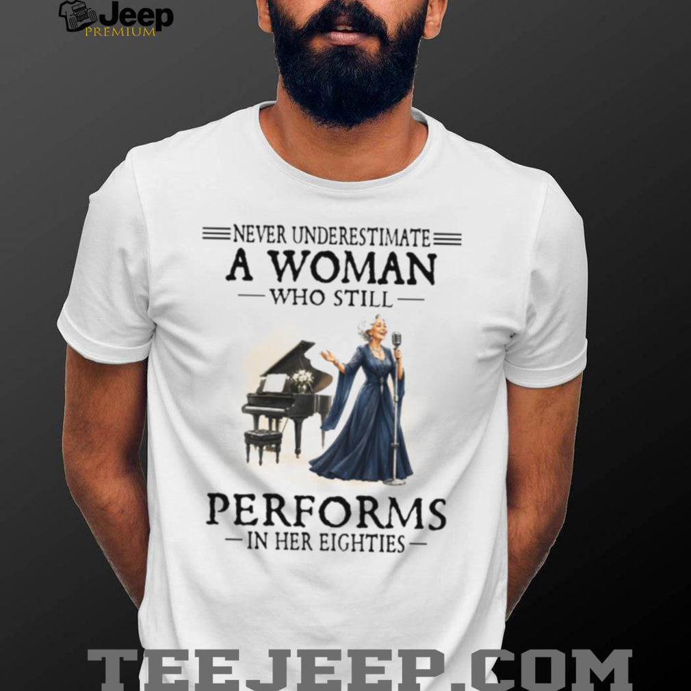 Senior Woman Singer Performs In Her Eighties Musician Shirt