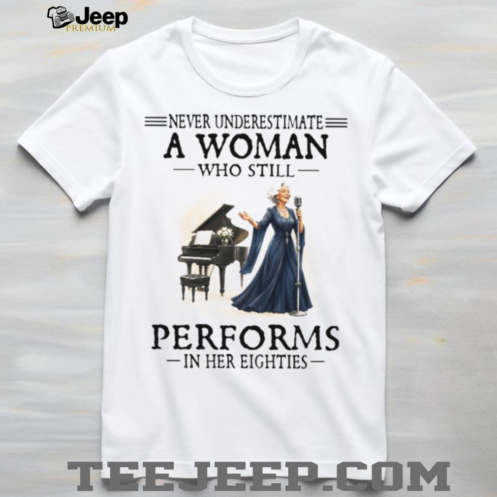 Senior Woman Singer Performs In Her Eighties Musician Shirt