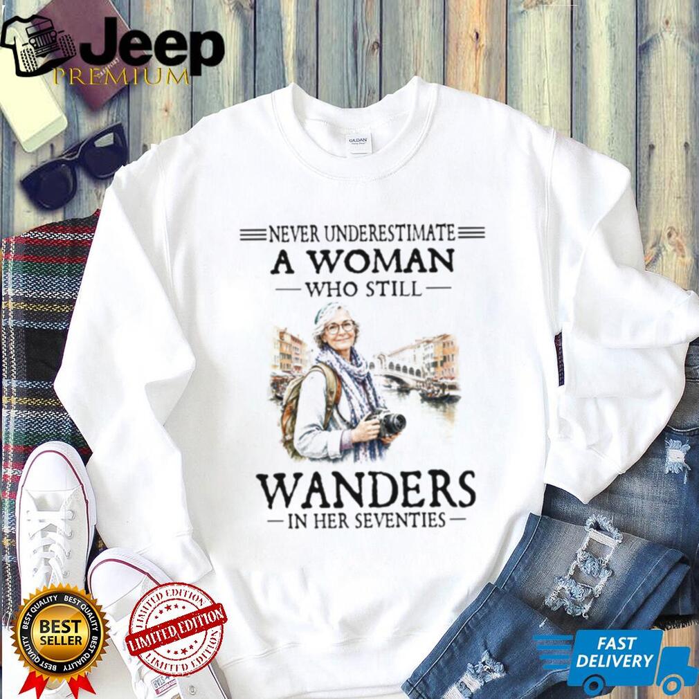 Senior Woman Wanders In Her Seventies Travel Photographer Shirt