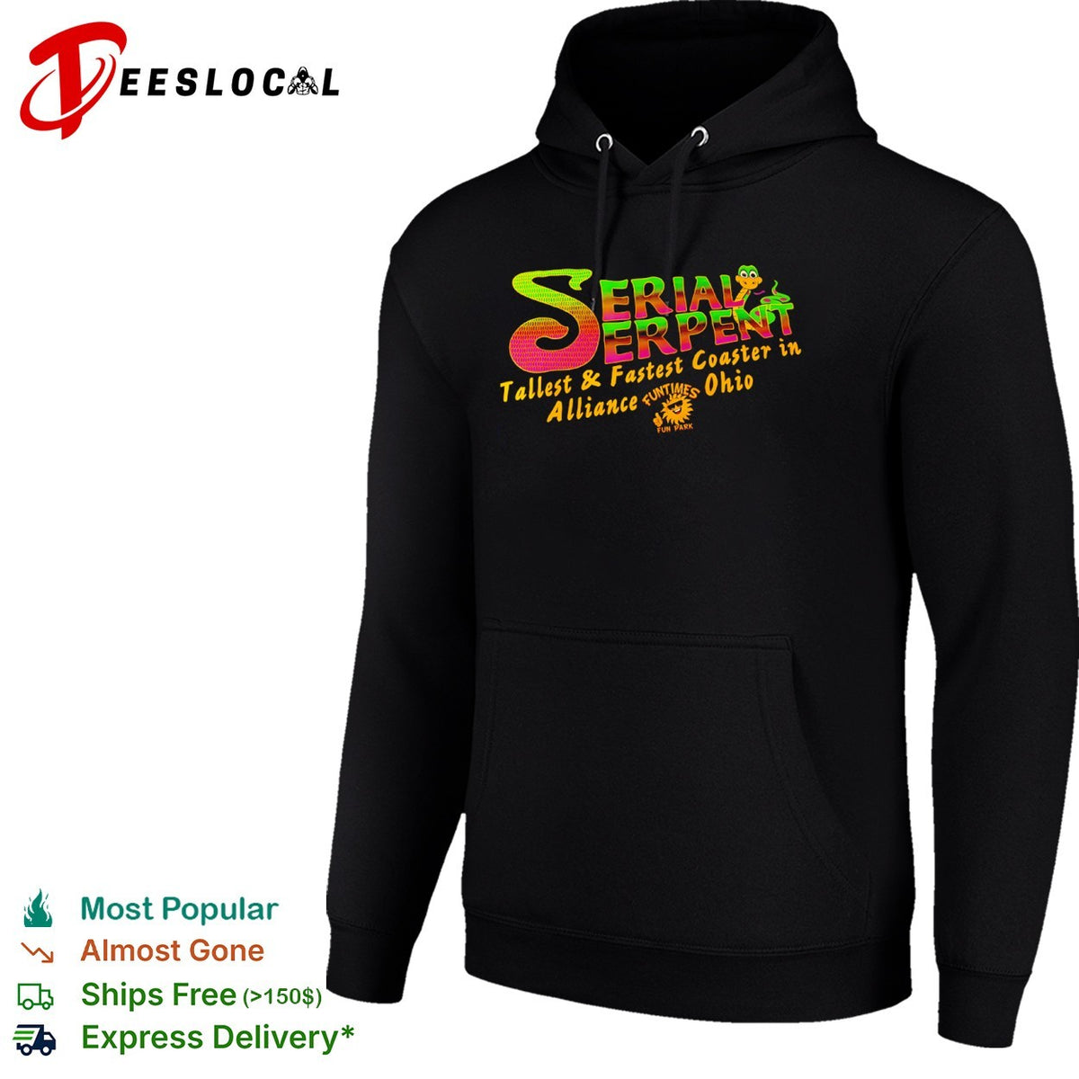 Serial Serpent Tallest and Fastest Coaster in Alliance Ohio Funtimes Fun Park shirt