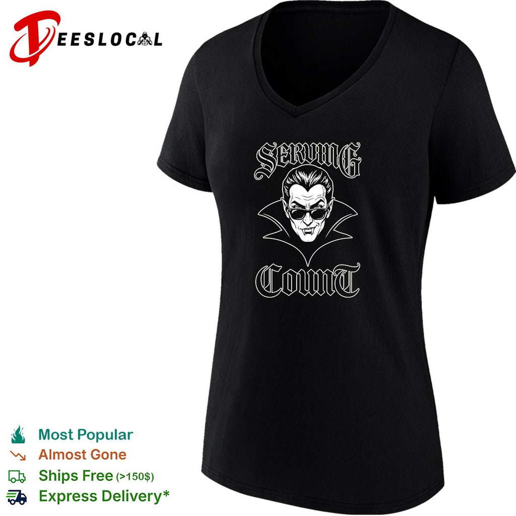 Serving Count vampire dracula cool gothic humor shirt