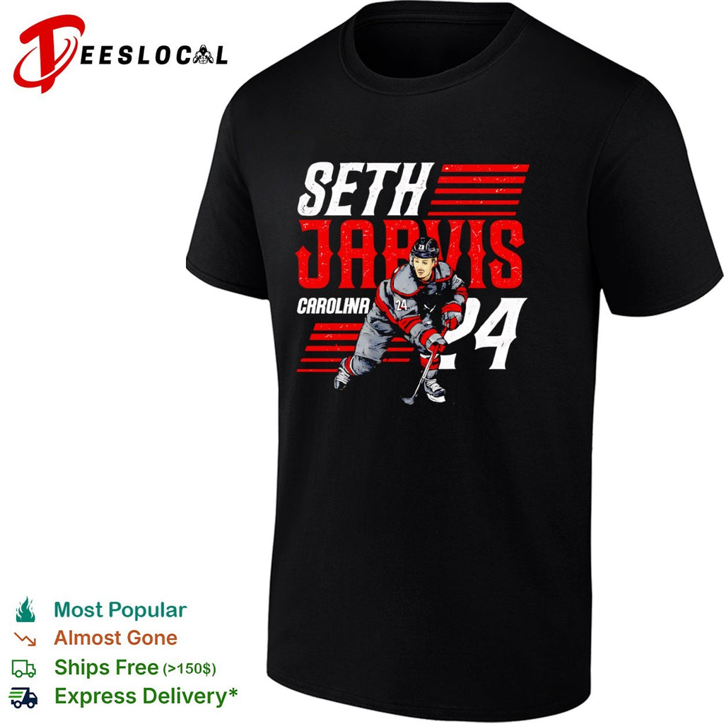 Seth Jarvis 24 Carolina Hurricanes hockey player shirt