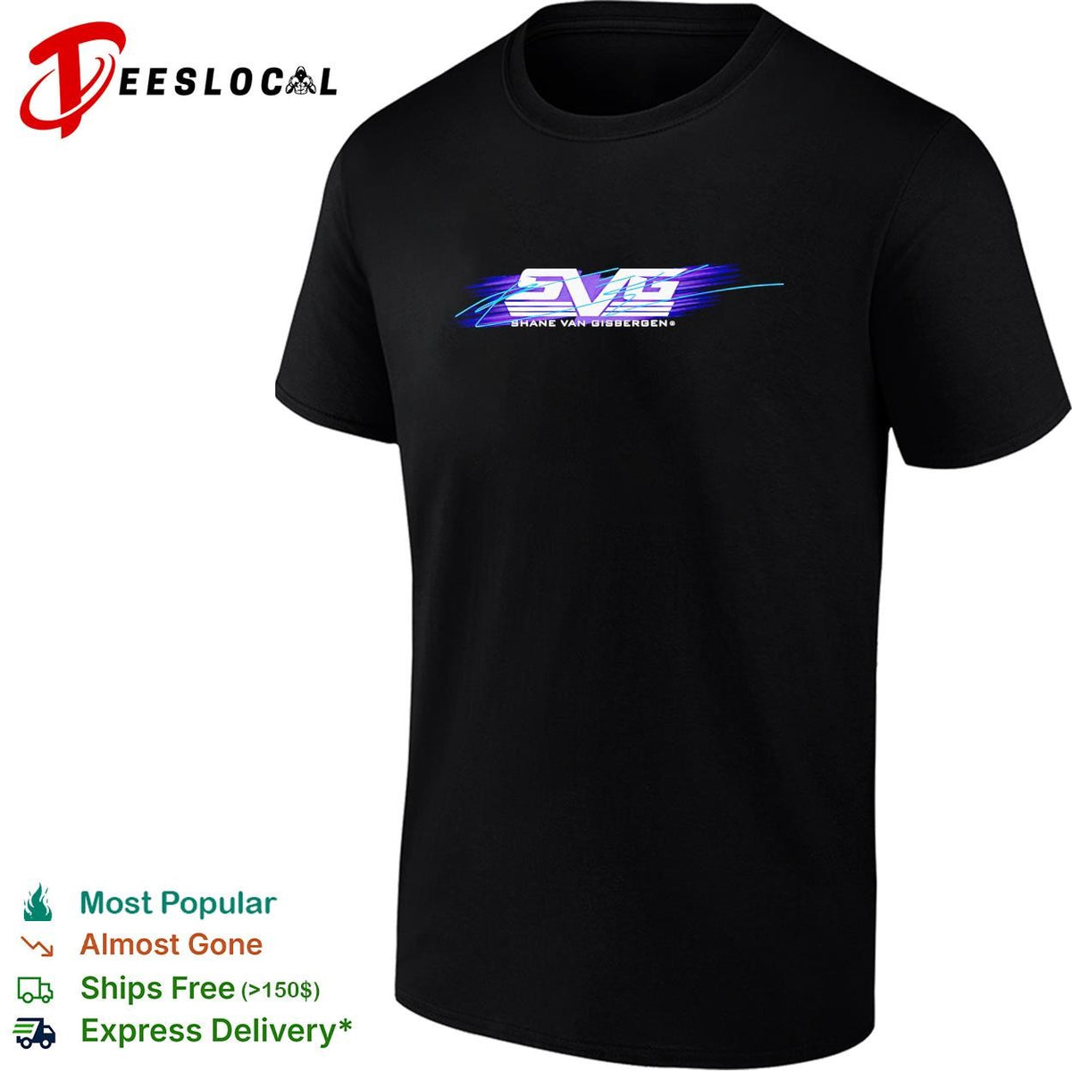 Shane van Gisbergen SVG logo retro stripe signature shirt