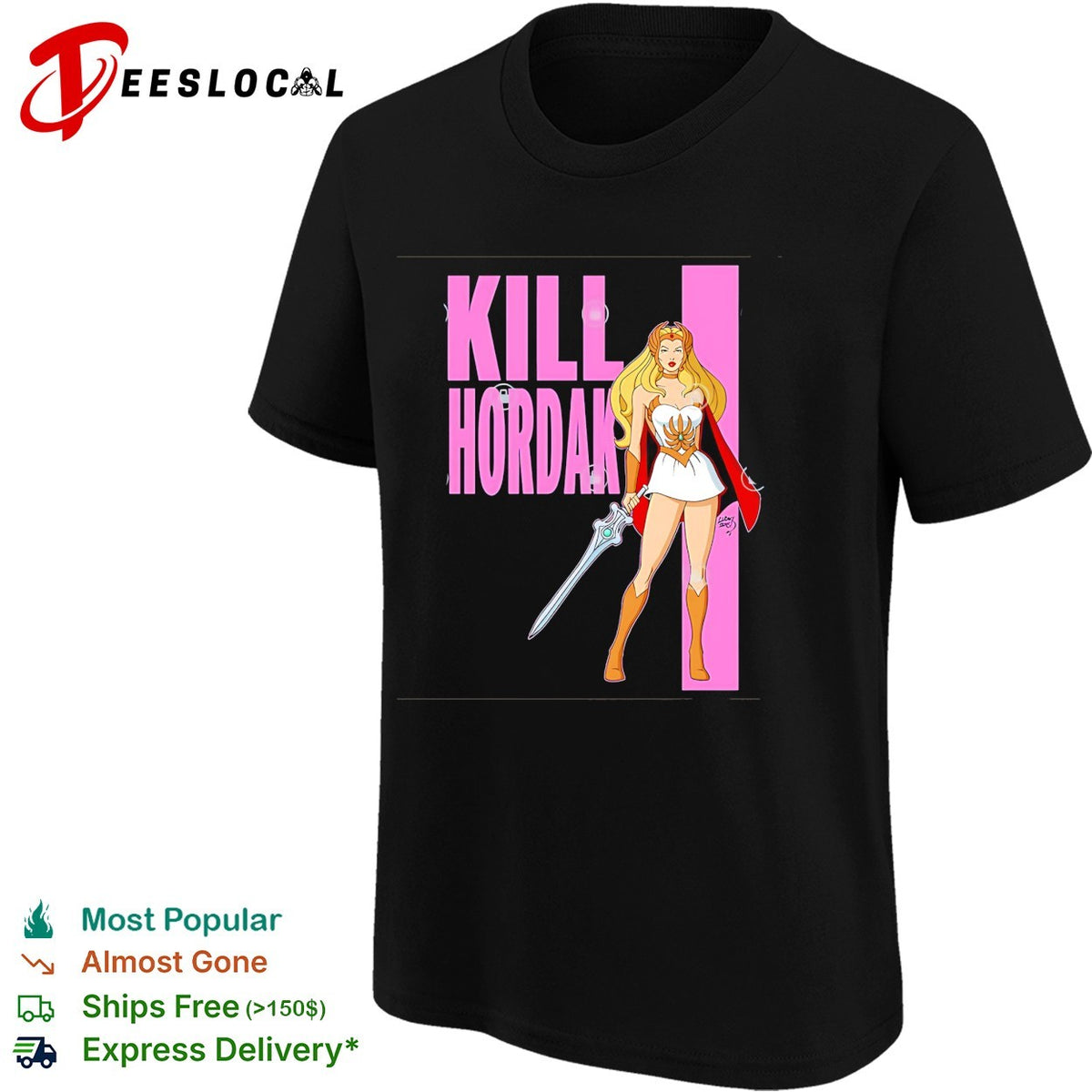 She-Ra warrior princess sword Kill Hordan battle retro cartoon art shirt