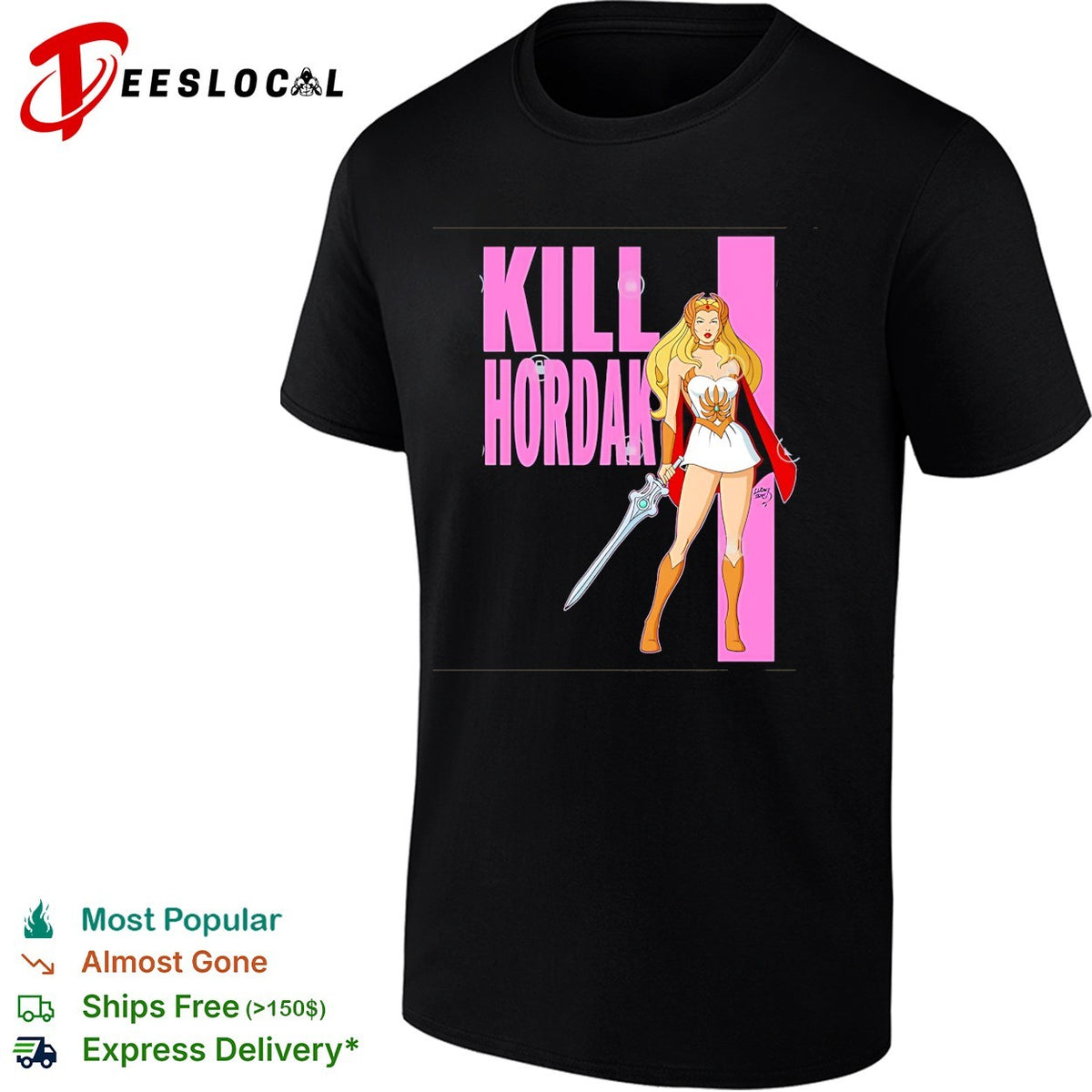 She-Ra warrior princess sword Kill Hordan battle retro cartoon art shirt
