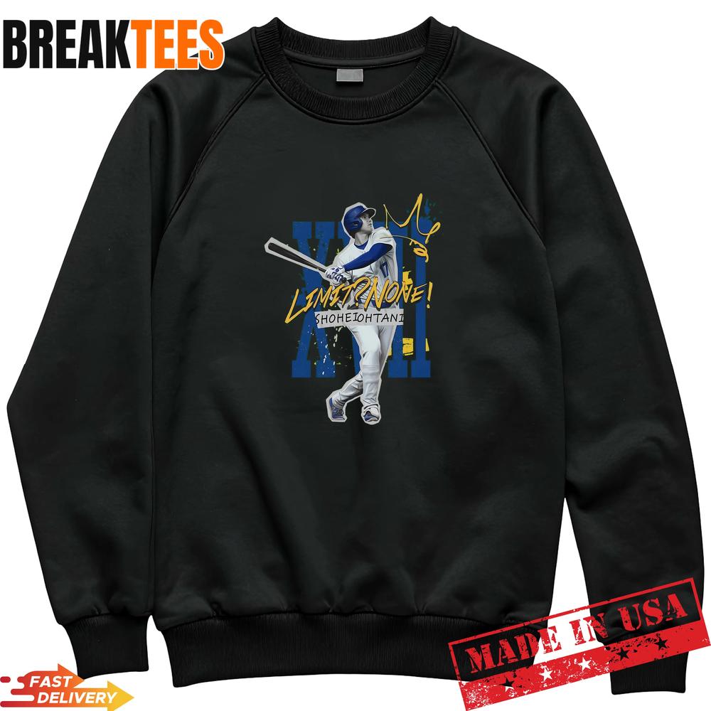 Shohei Ohtani No Limit T-Shirt – Los Angeles Dodgers Baseball Fan Apparel