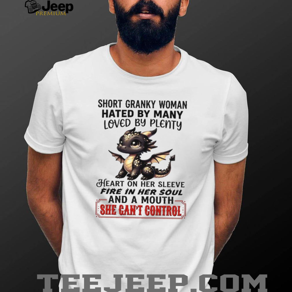 Short Cranky Woman Baby Dragon Heart on Sleeve Quote T Shirt