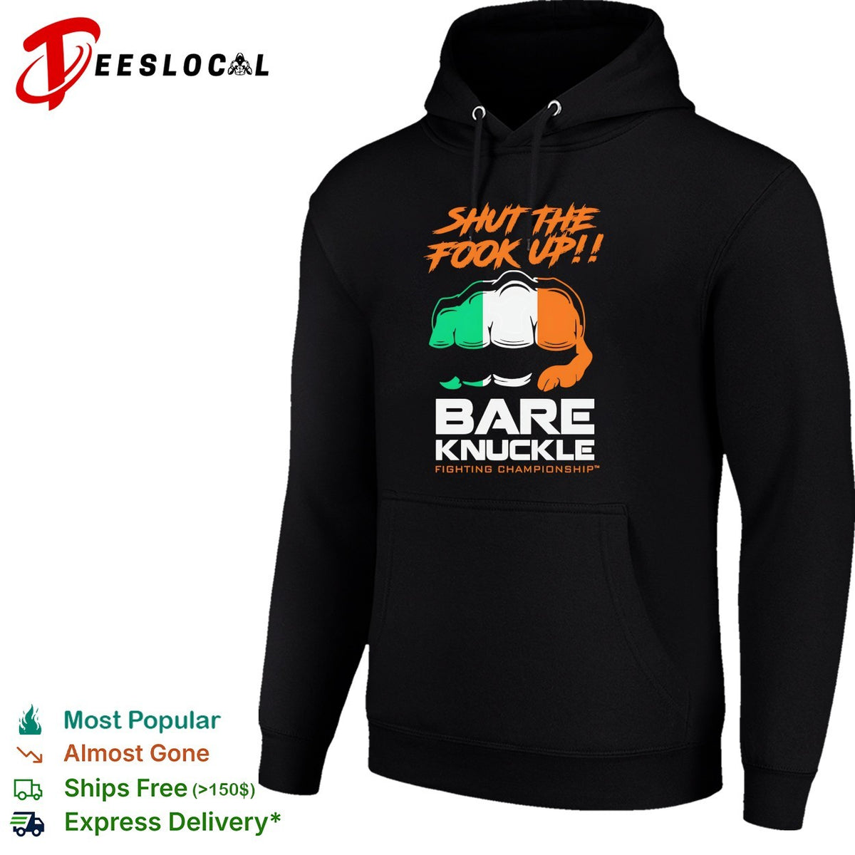 Shut the fook up Irish flag fist bare knuckle fighting championship shirt