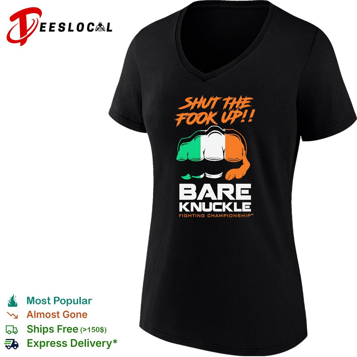 Shut the fook up Irish flag fist bare knuckle fighting championship shirt