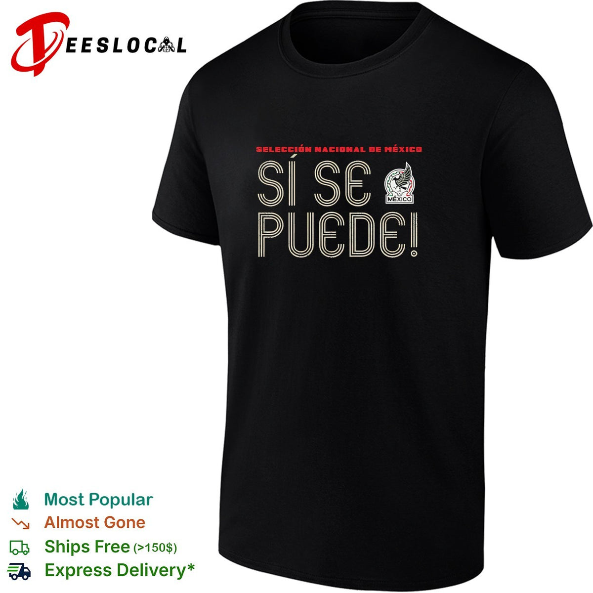 Si se puede Mexico Seleccion Nacional dark minimal shirt