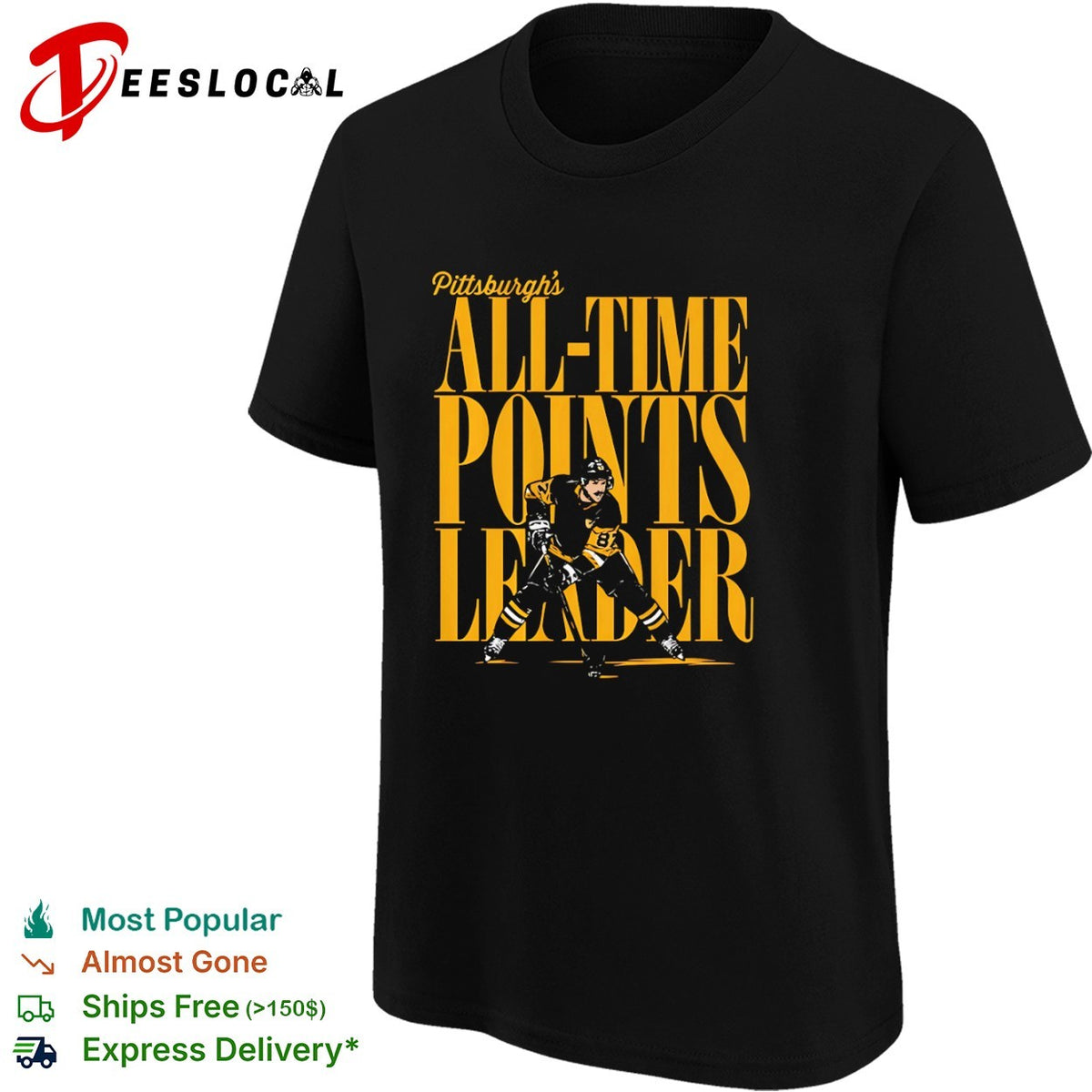 Sidney Crosby Pittsburgh Penguins NHL all time points leader shirt