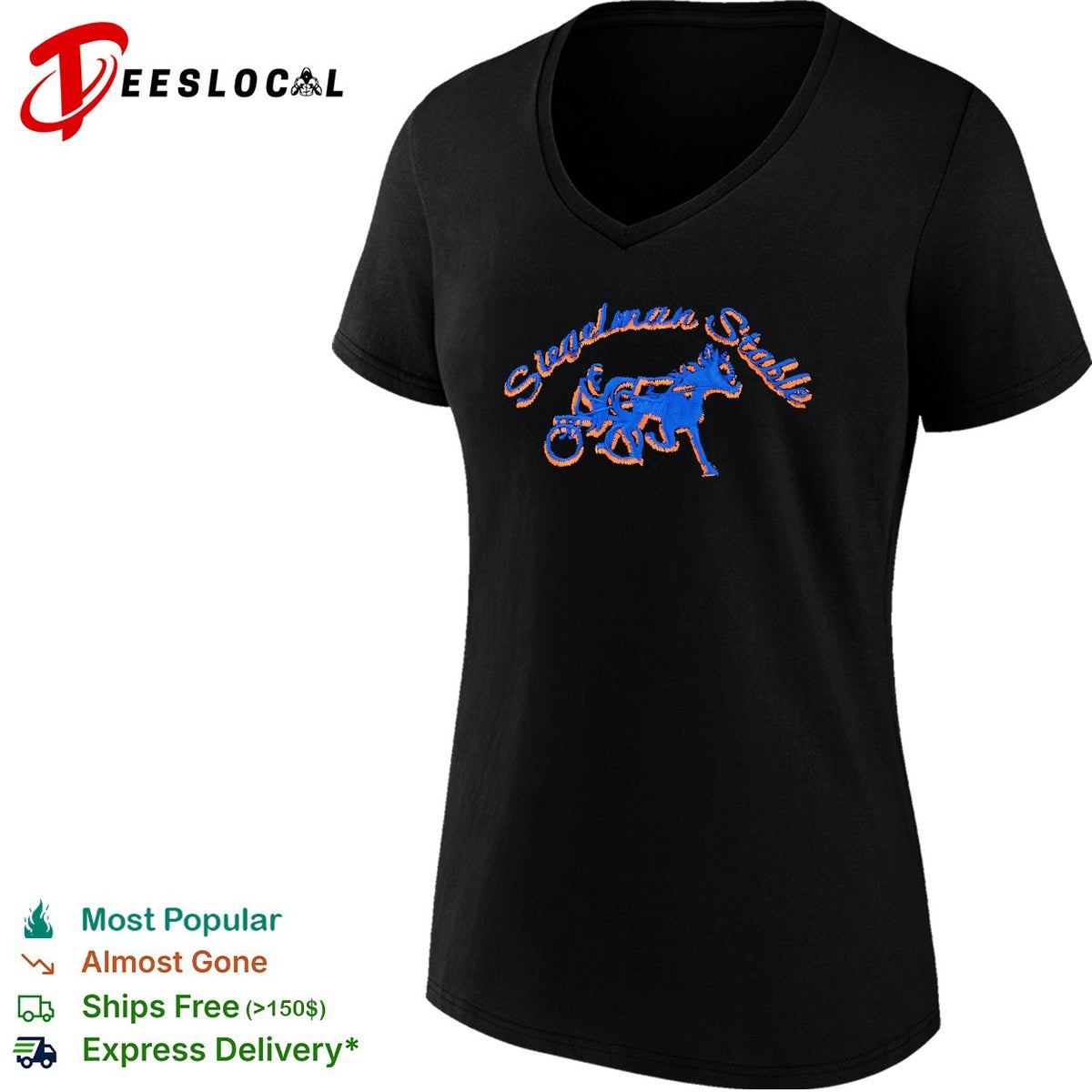 Siegelman Stable harness racing horse and jockey emblem shirt