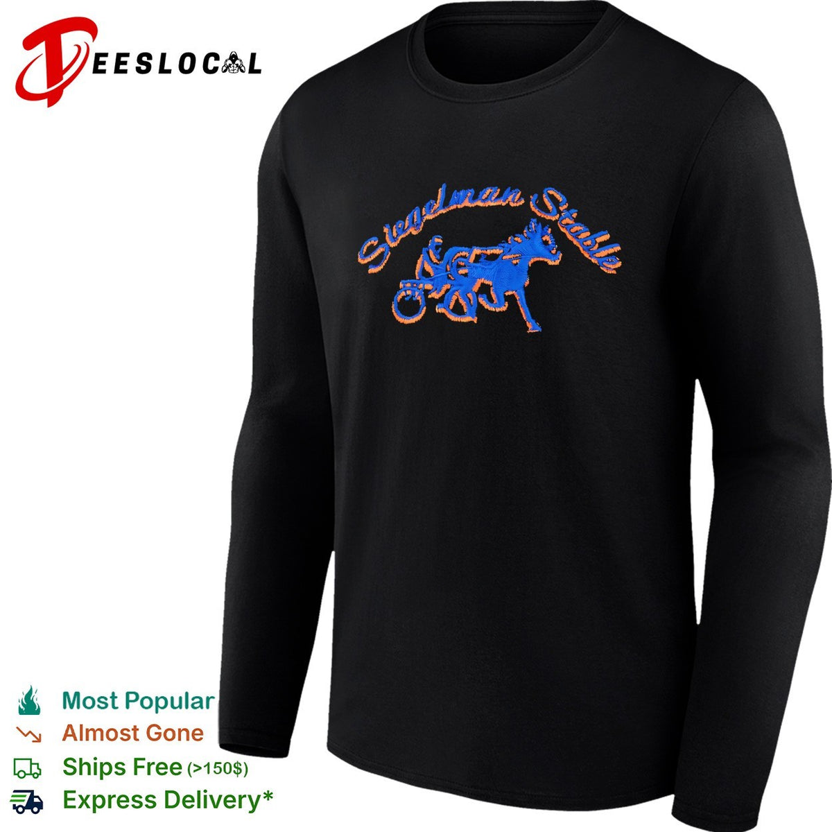 Siegelman Stable harness racing horse and jockey emblem shirt