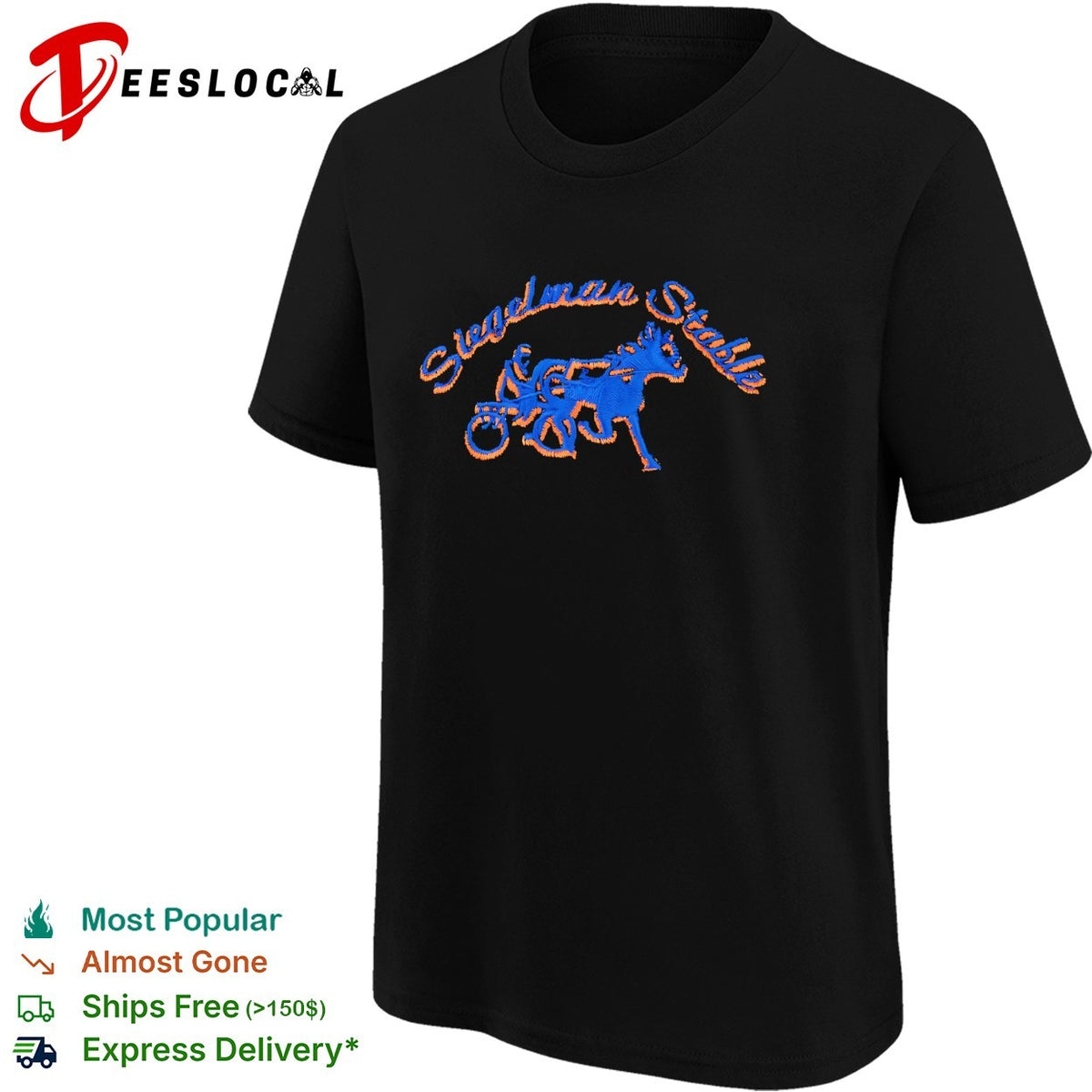 Siegelman Stable harness racing horse and jockey emblem shirt