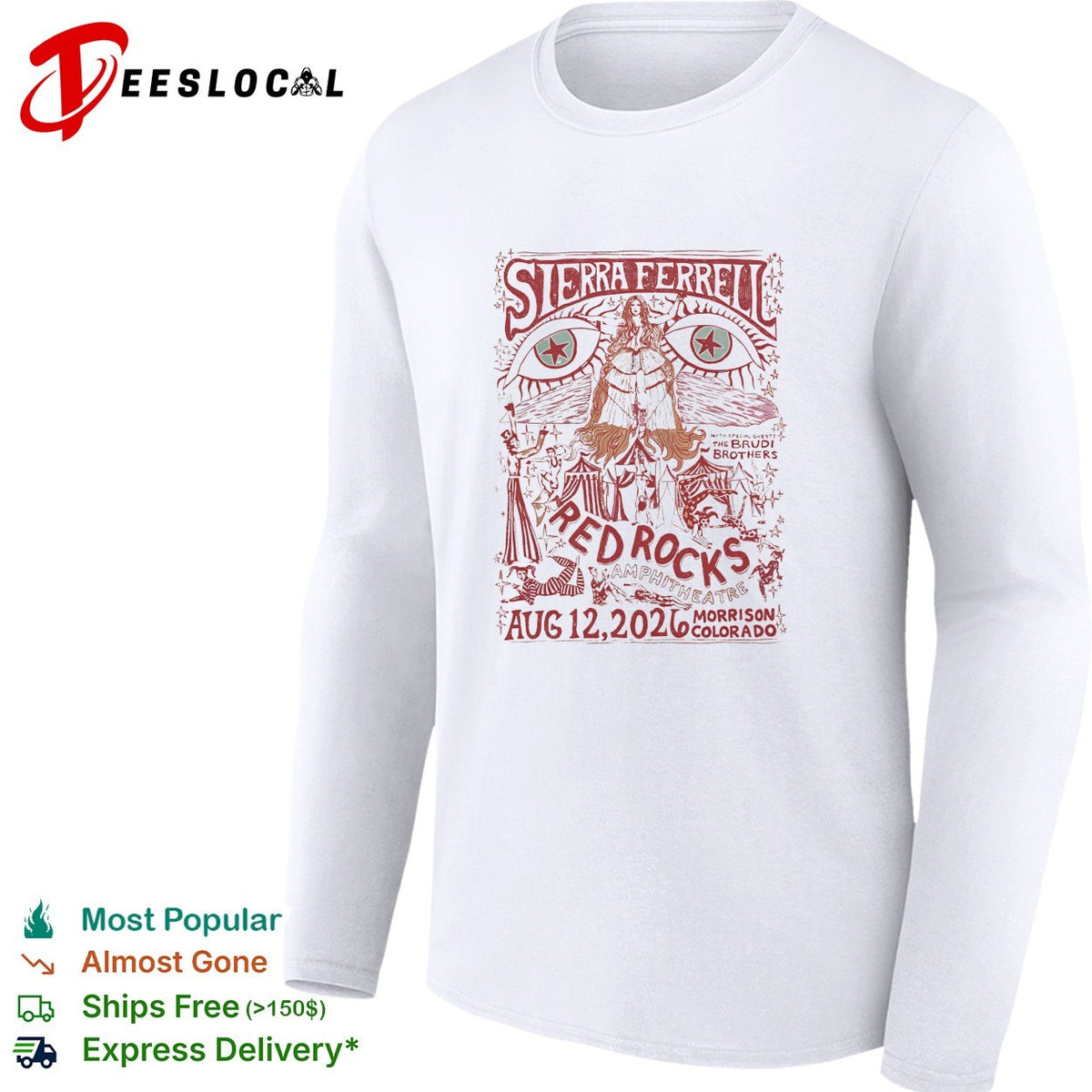 Sierra Ferrell Red Rocks Amphitheatre Aug 12 2026 The Brudi Brothers Morrison Colorado shirt