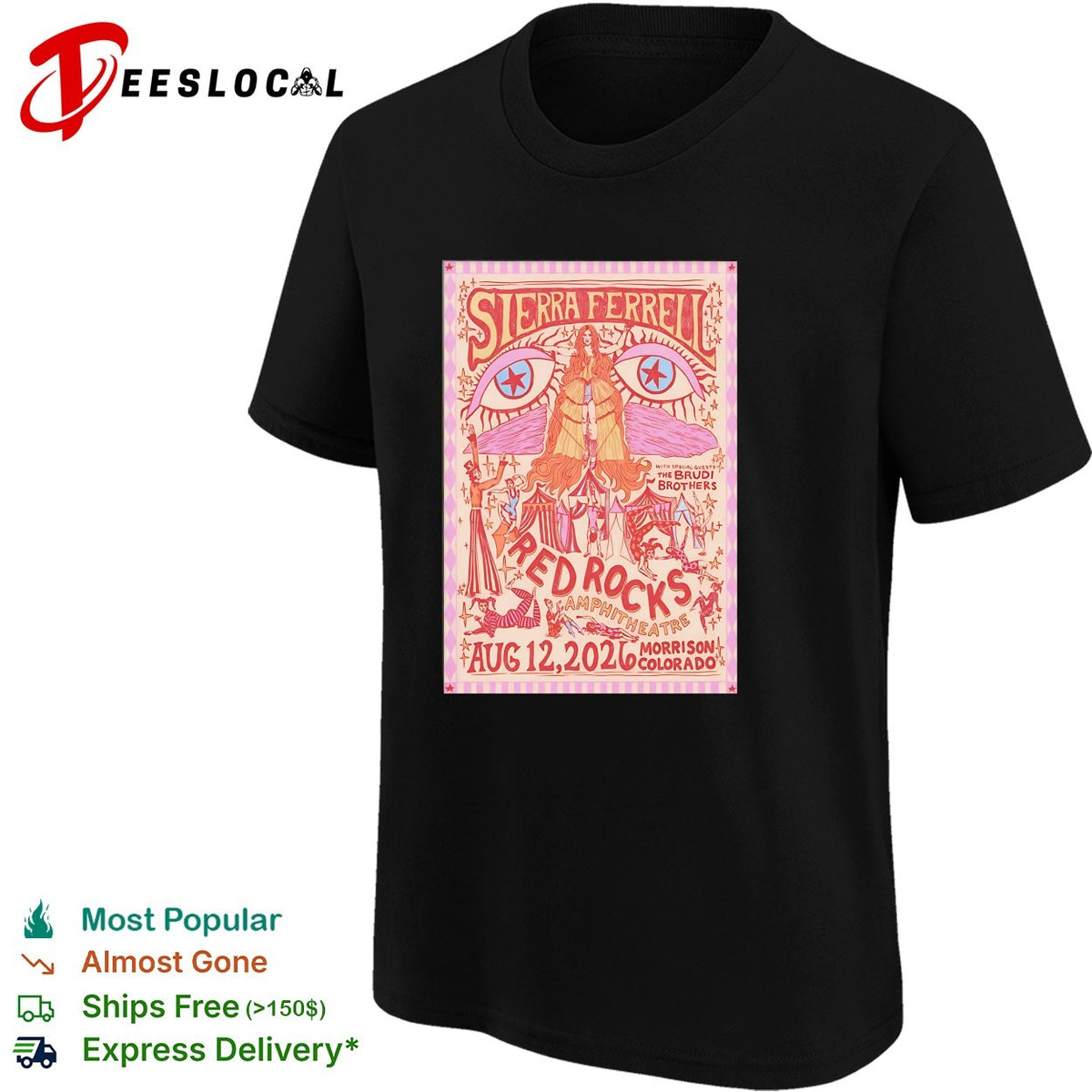 Sierra Ferrell the Brute Brothers Red Rocks Aug 12 2026 Morrison Colorado poster shirt