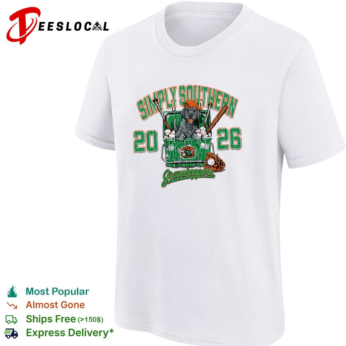 Simply Southern 20 26 Grasshoppers Labrador Baseball Equipment sports shirt