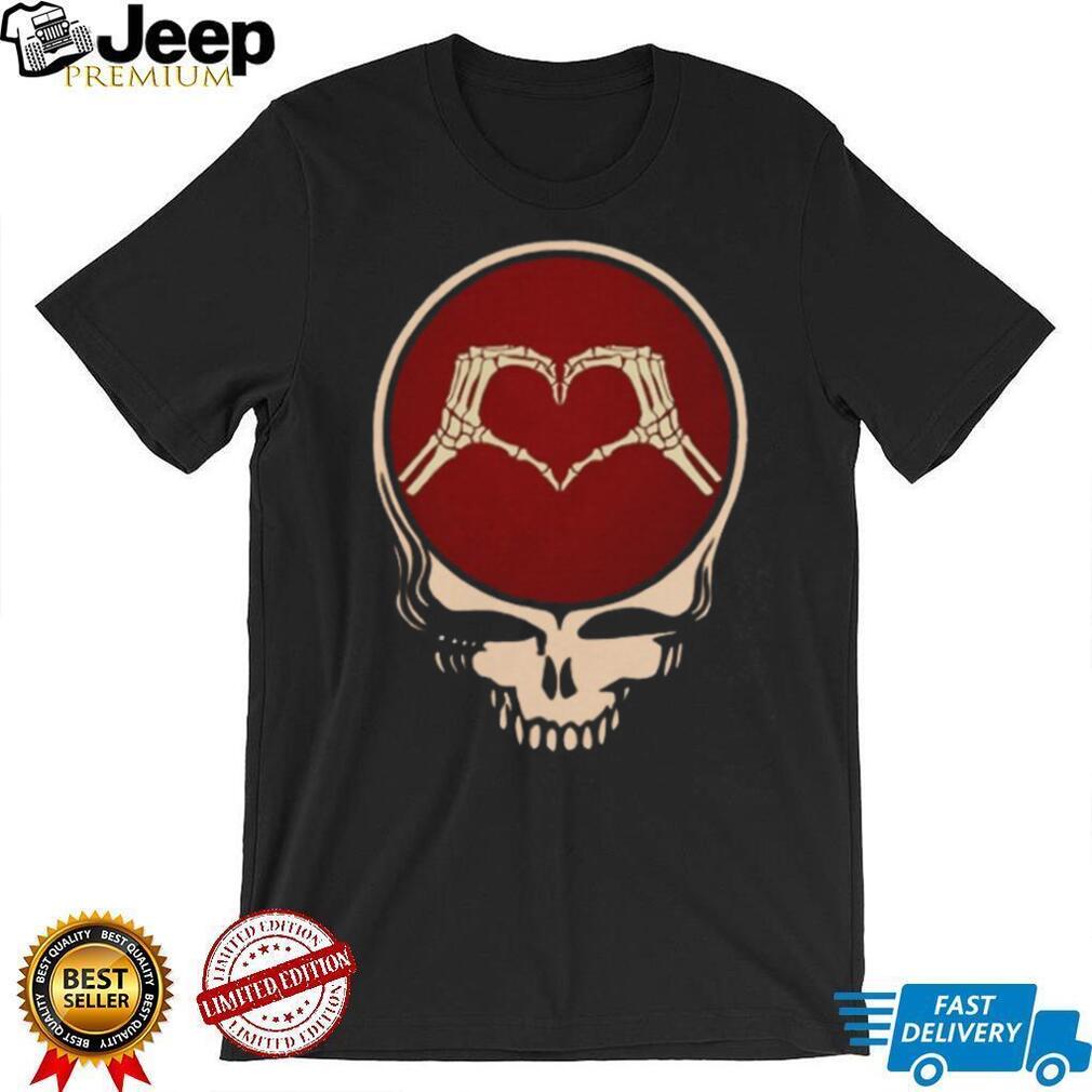Skeleton Hands Heart Steal Your Face Grateful Dead Tribute Shirt
