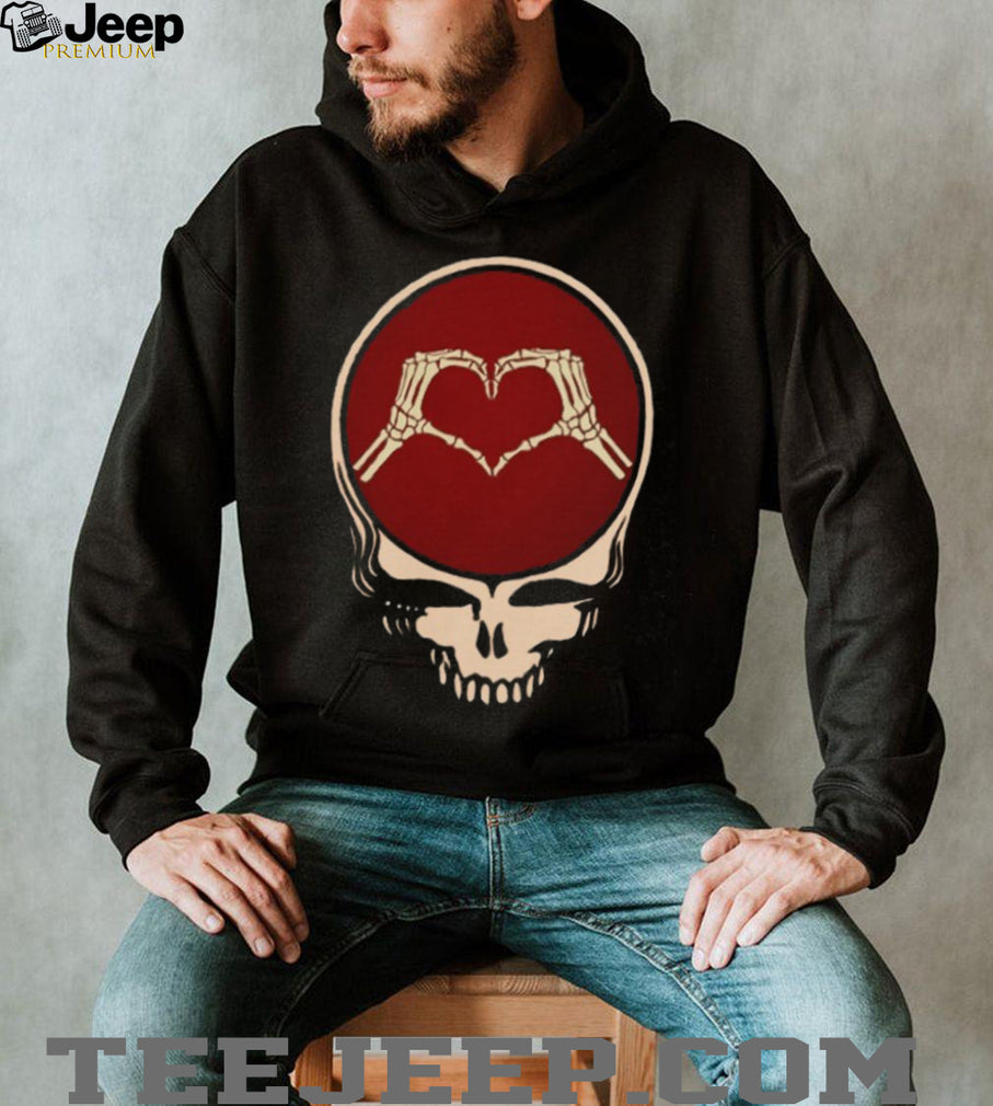 Skeleton Hands Heart Steal Your Face Grateful Dead Tribute Shirt