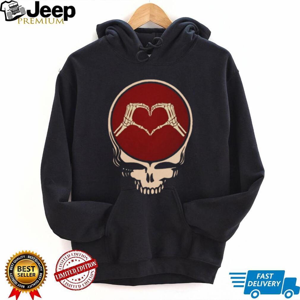 Skeleton Hands Heart Steal Your Face Grateful Dead Tribute Shirt