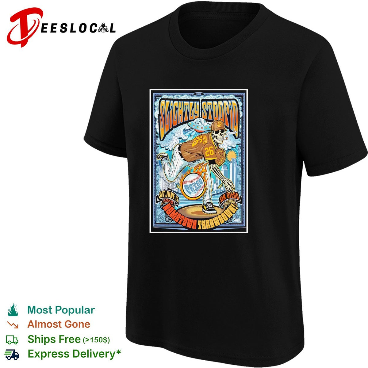 Skeleton basketball player Hometown Throwdown San Diego concert framed poster art shirt