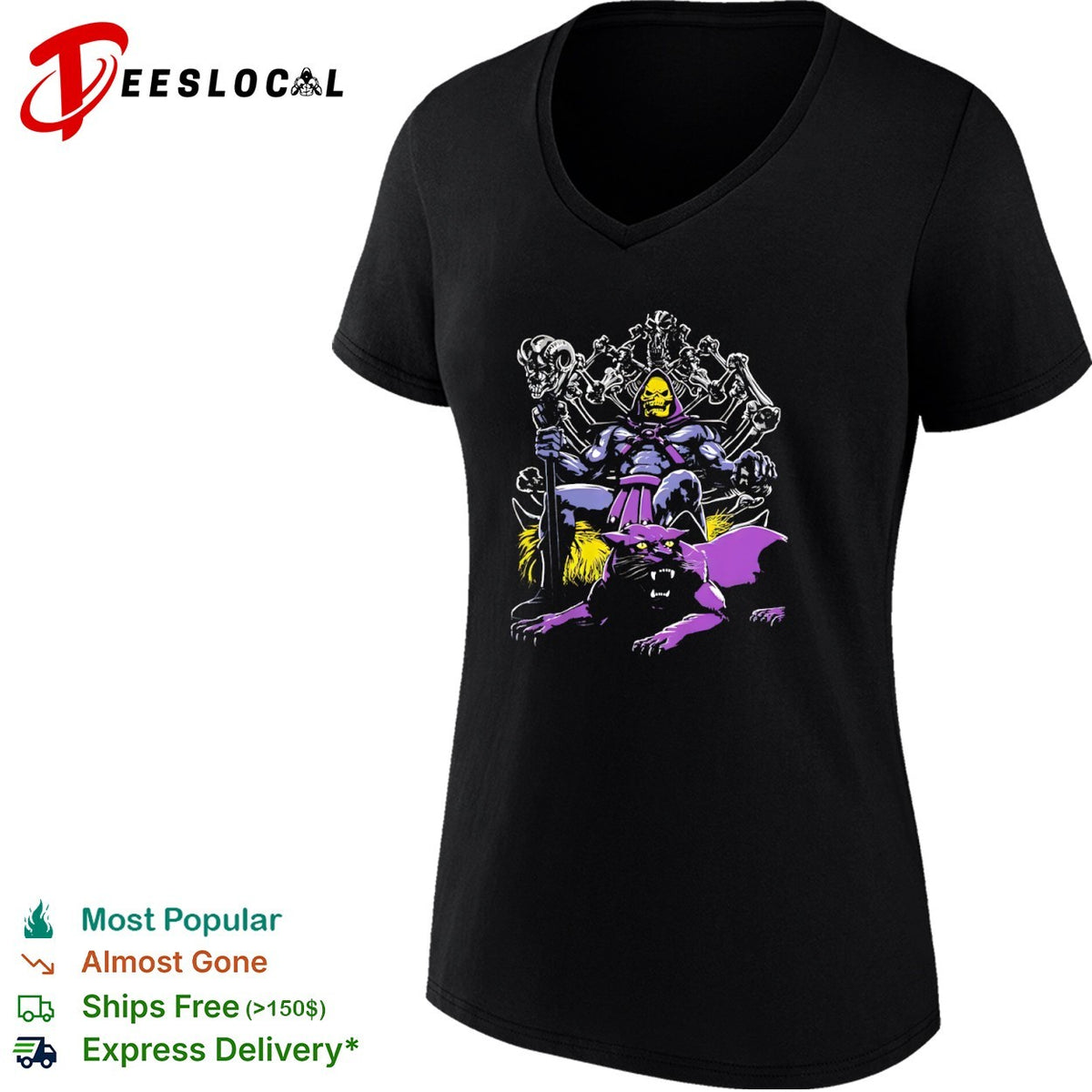 Skeletor Masters of the Universe Throne of Bones Panthor Dark Magic Fantasy shirt