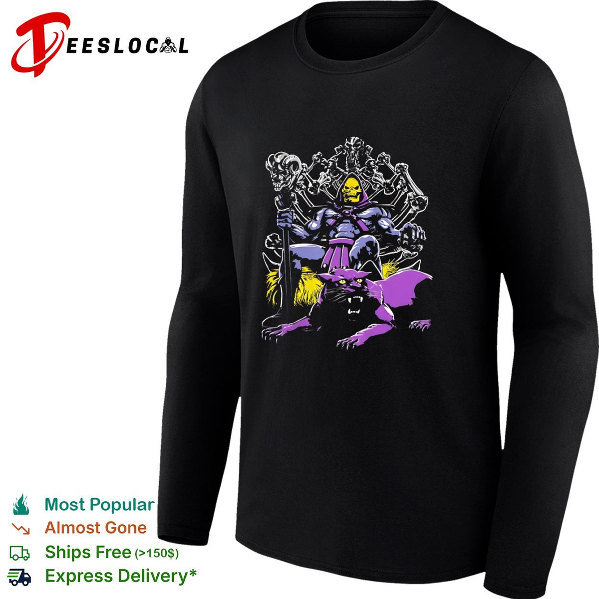 Skeletor Masters of the Universe Throne of Bones Panthor Dark Magic Fantasy shirt