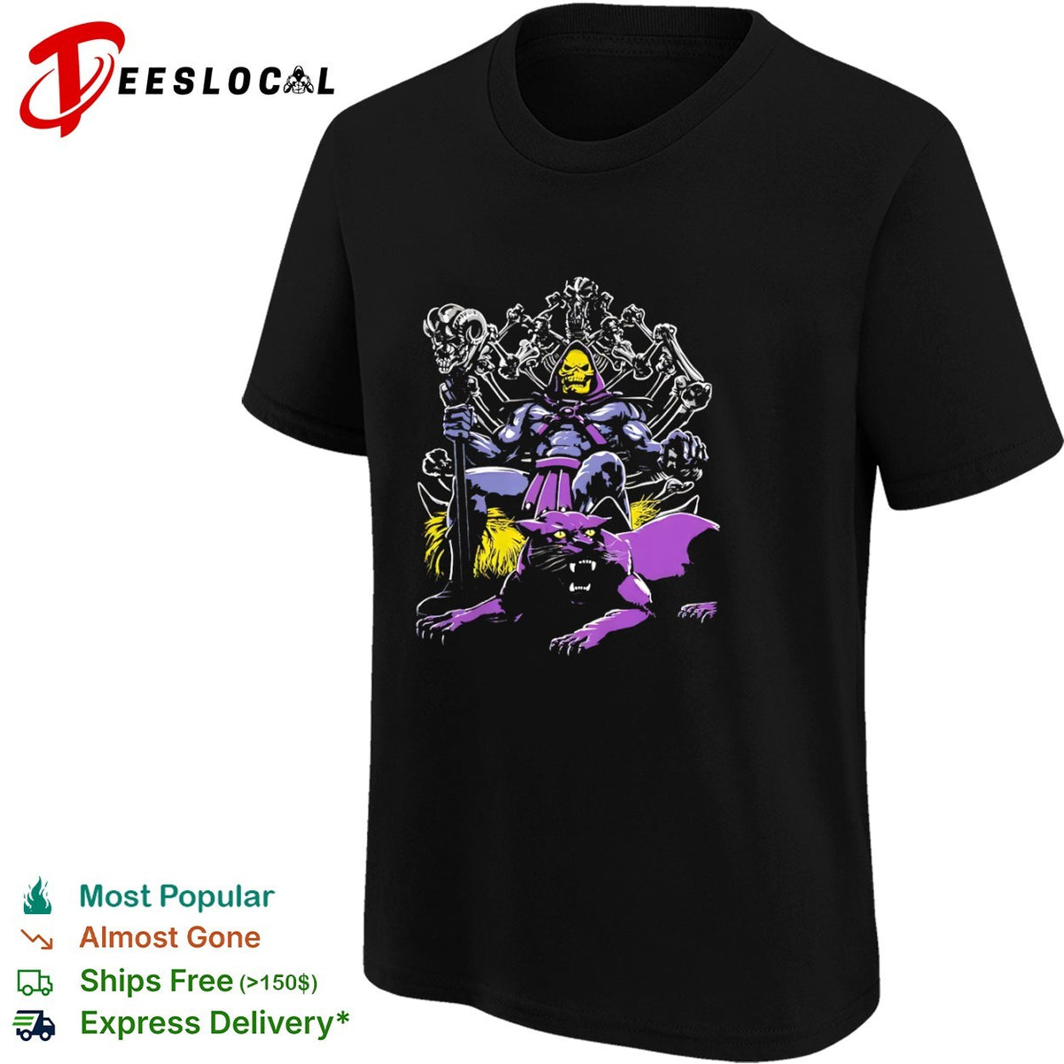 Skeletor Masters of the Universe Throne of Bones Panthor Dark Magic Fantasy shirt