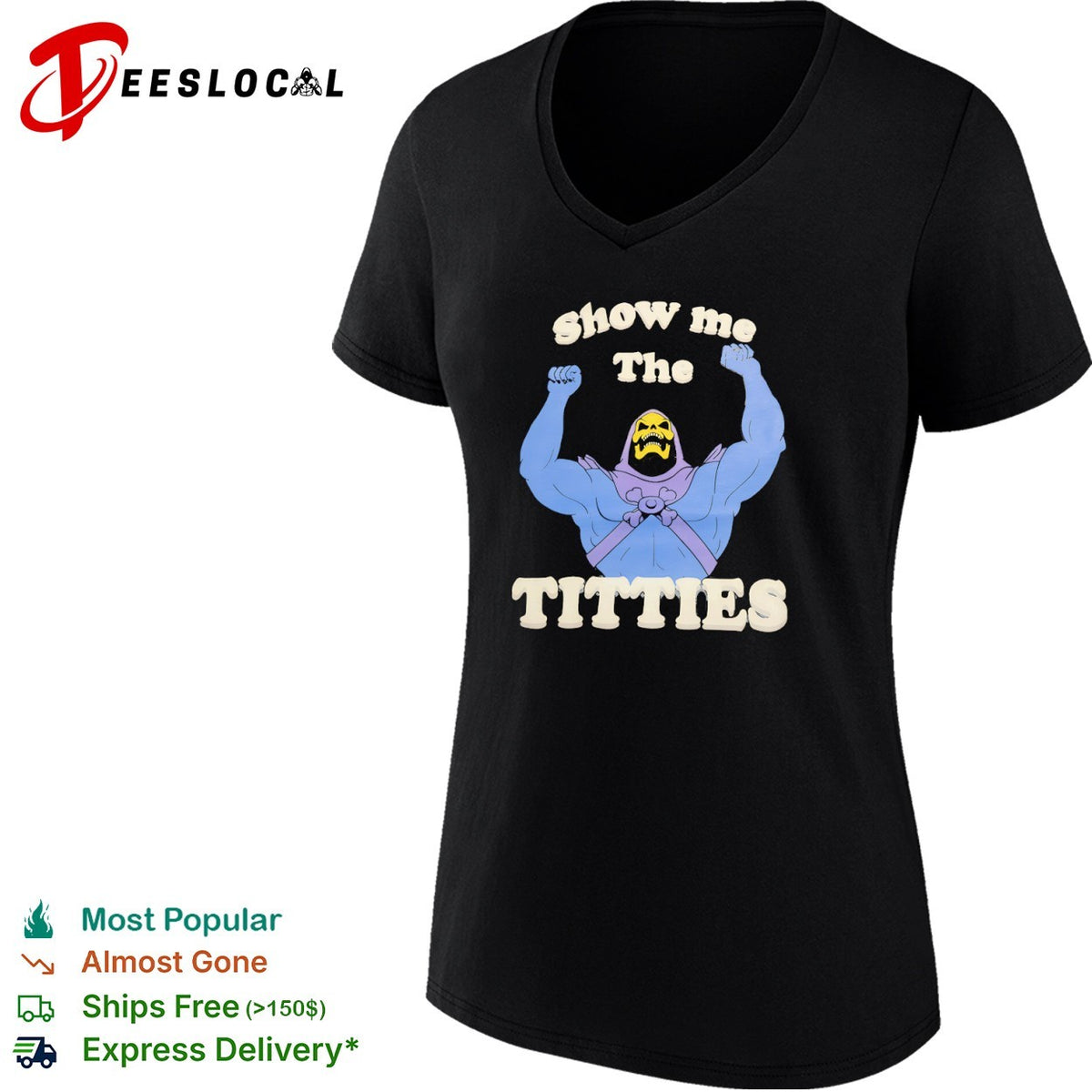 Skeletor Masters of the Universe show me The Titties shirt