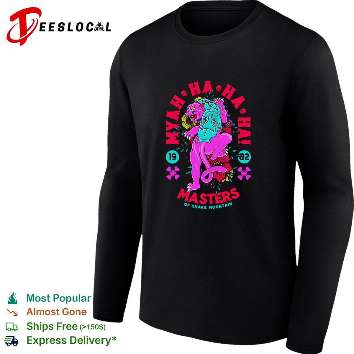 Skeletor Myah Ha Ha Masters of Snake Mountain 1982 villain shirt
