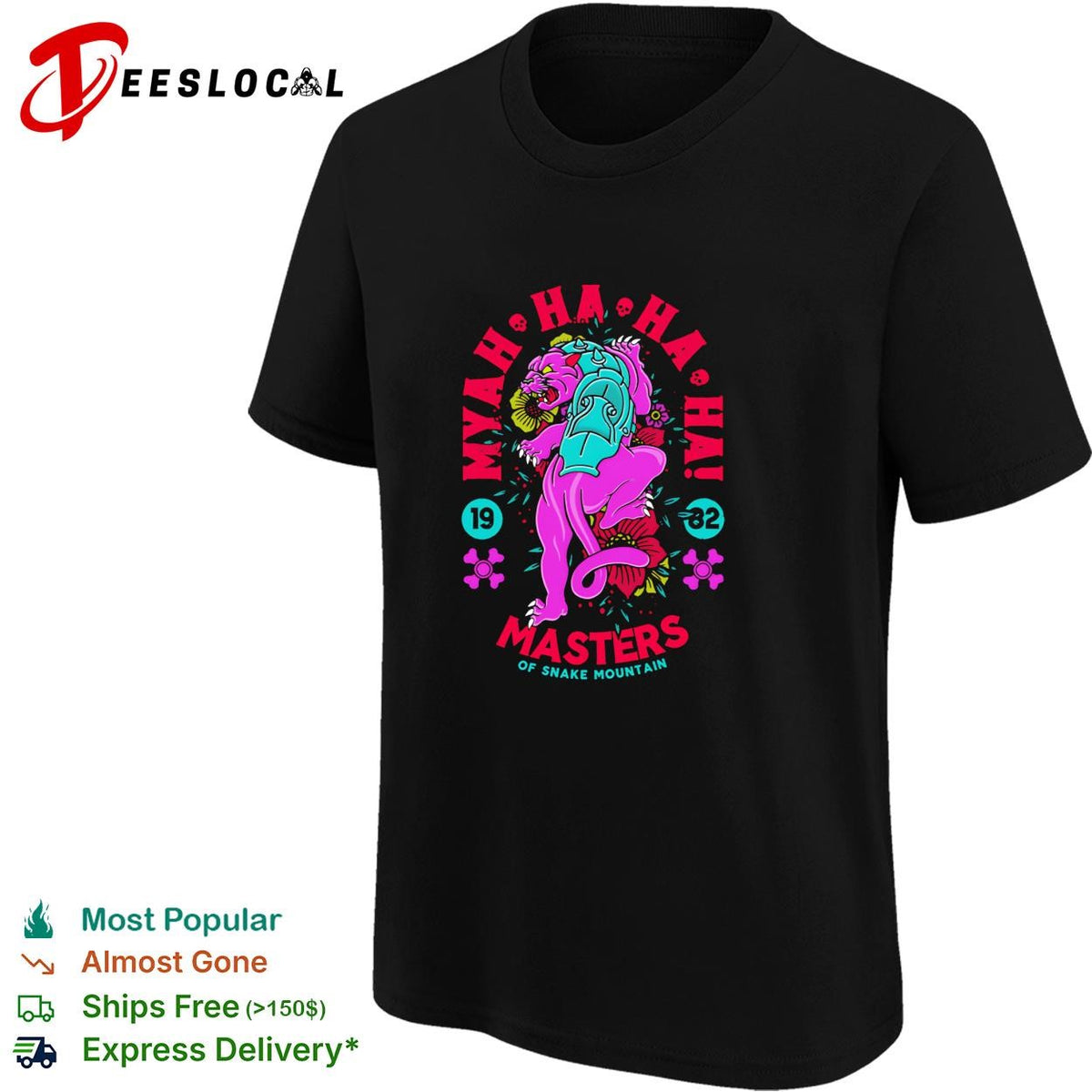 Skeletor Myah Ha Ha Masters of Snake Mountain 1982 villain shirt