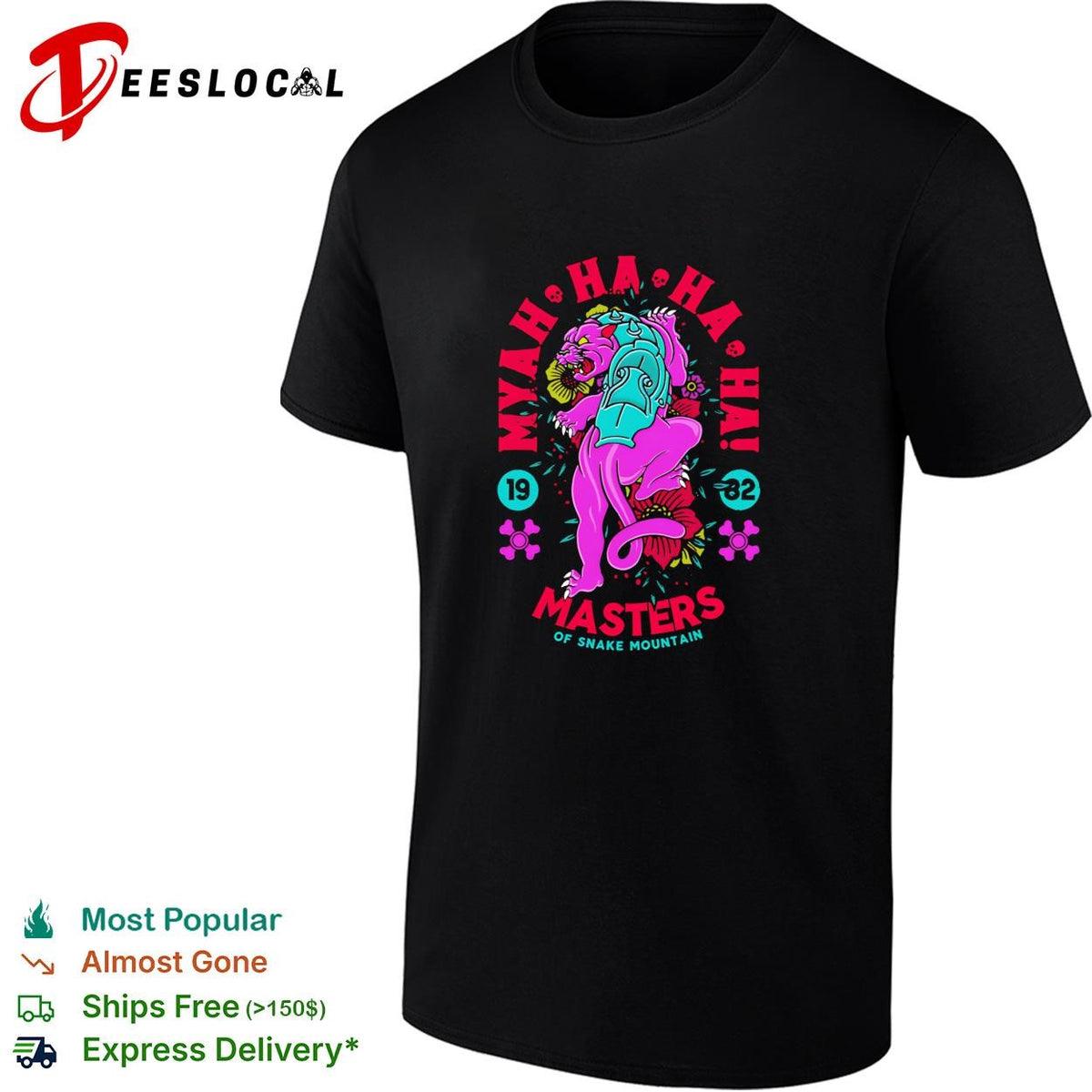 Skeletor Myah Ha Ha Masters of Snake Mountain 1982 villain shirt