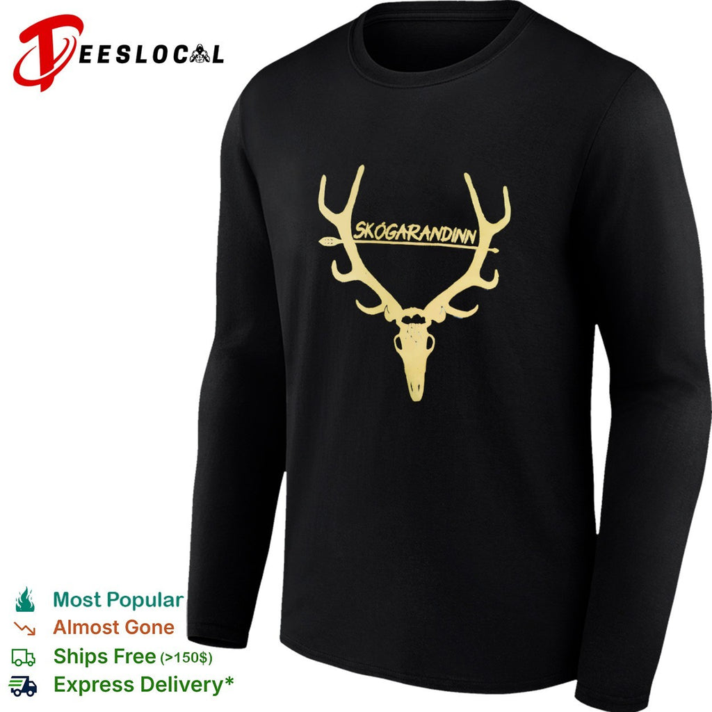 Skogarandinn Deer Antler Skull Mythology Folklore Minimalist Forest Spirit shirt
