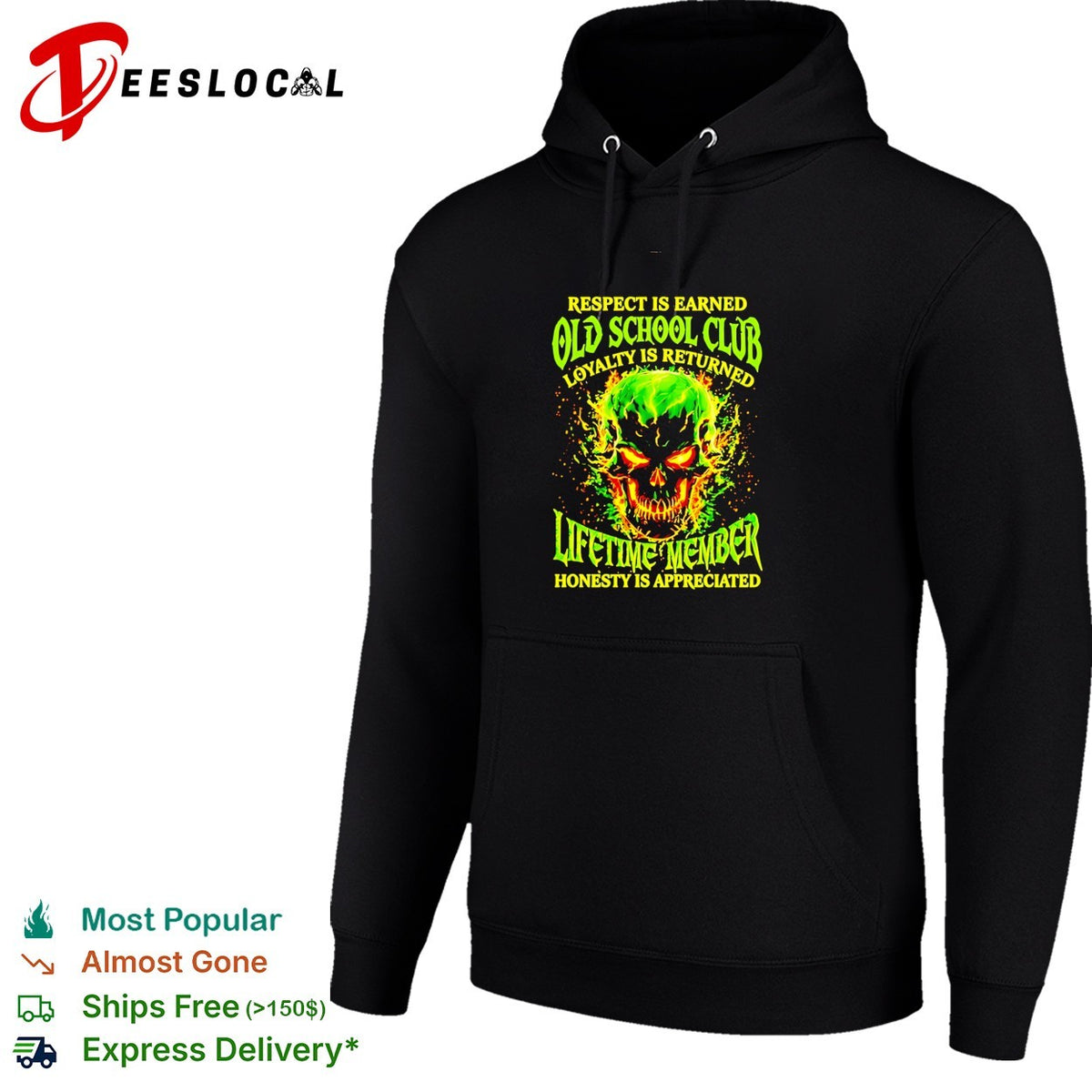 Skull respect is earned old school club loyalty is returned lifetime member honesty is appreciated shirt