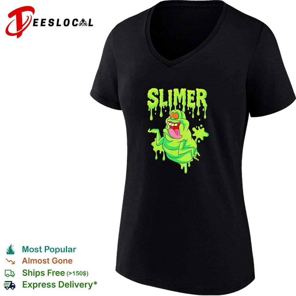 Slimer Ghostbusters Character Logo Slime Dripping Green Ectoplasm Graphic shirt