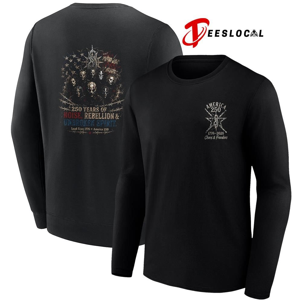 Slipknot America 250 chaos and freedom 250 years of noise rebellion and unbroken spirit shirt