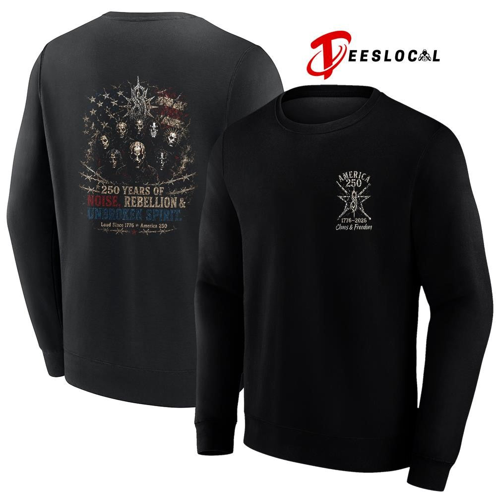 Slipknot America 250 chaos and freedom 250 years of noise rebellion and unbroken spirit shirt