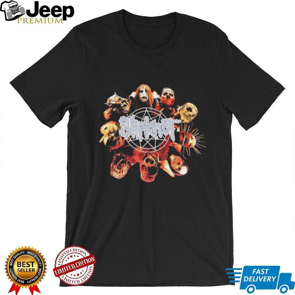 Slipknot Band Members Mask Graphic Pentagram Logo Heavy Metal T Shirt