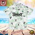 Slipknot Rock Band Autographed Green Palm Band Members Name Pattern Summer Hawaiian Shirt