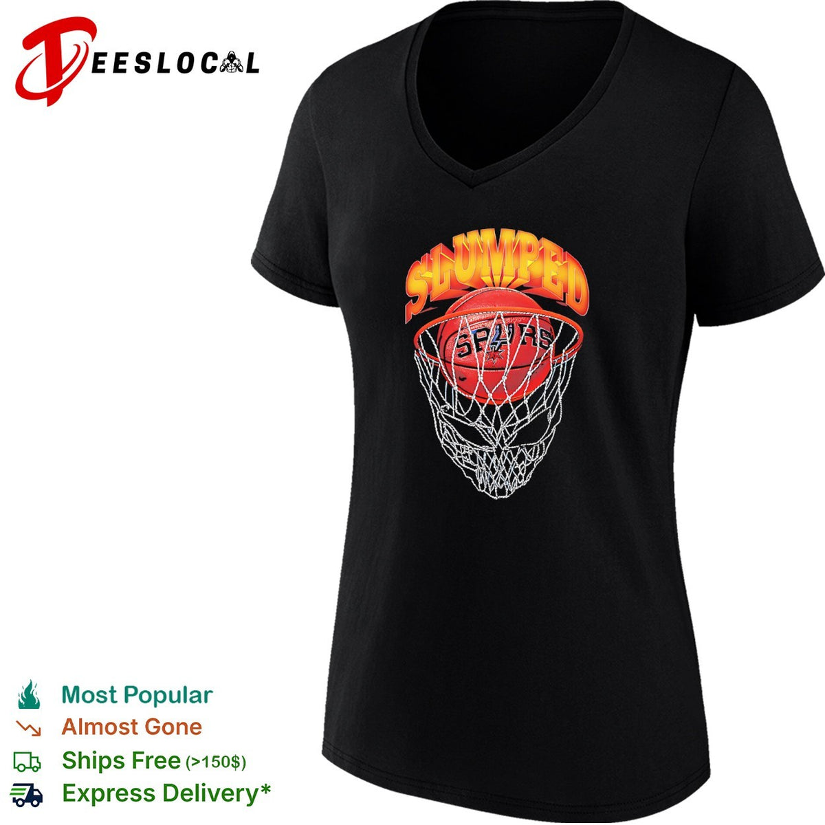 Slumped San Antonio Spurs Basketball Net Graphic Shirt
